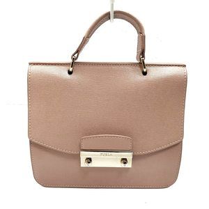 Furla Julia Handbag Leather Pink Beige